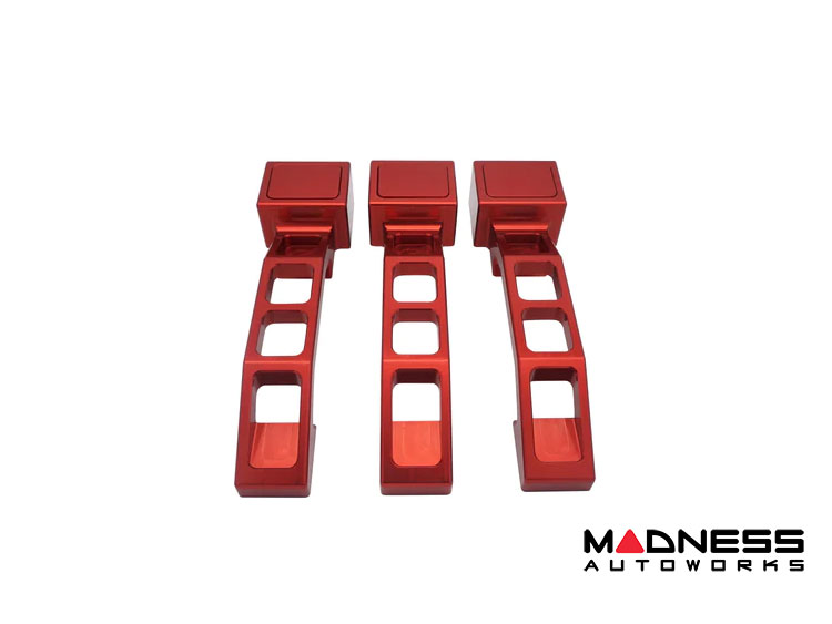 Jeep Wrangler JK Billet Door Handles - Aluminum - Red - 2 Door